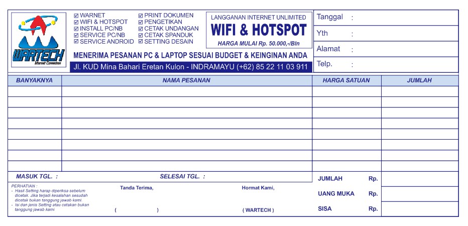 nota penjualan komputer